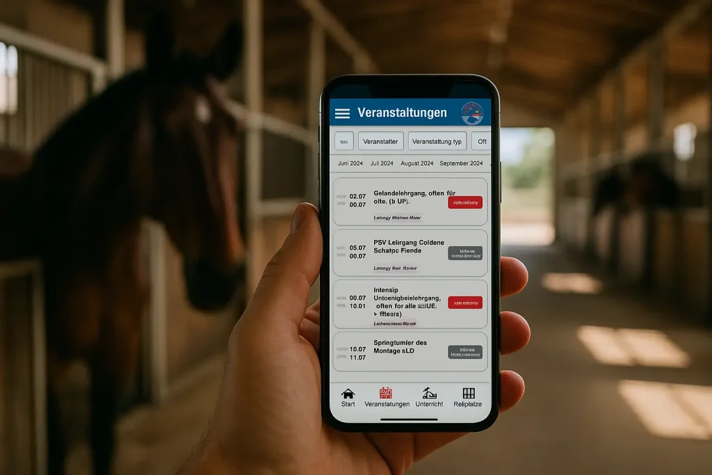 Titelbild: App-Konzept für ein Pferde-Ausbildungszentrum
